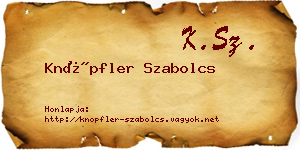 Knöpfler Szabolcs névjegykártya